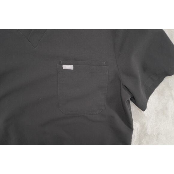 FIGS Technical Collection Scrub Top Black V-Neck Pocket Size Large L Medical - Picture 3 of 5